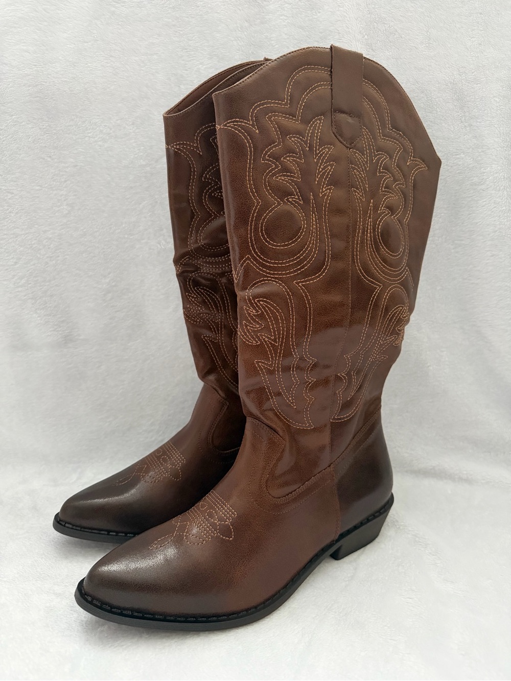 Classic Brown Western Heeled Boots